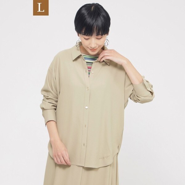 ブラウス シャツ 「羽織でも1枚でも活躍」「ウォッシャブル」フィブリルライクサテンロングシャツ レディース 羽織でも1枚でも活躍】【ウォッシャブル】フィブリルライク