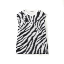 【L】【カタログ掲載品】【ウォッシャブル】アニマルカットジャカードノースリーブカットソー