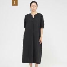 【L】【カタログ掲載品】【接触冷感】【UV対策】【ウォッシャブル】リネンライクタンブラーワンピース