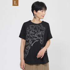 【L】【接触冷感】【ウォッシャブル】パンサーエンブロイダリープルオーバーカットソー