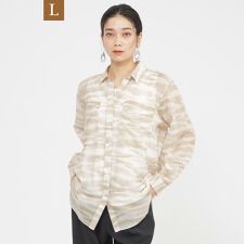 【L】【接触冷感】【ウォッシャブル】シアーボイルゼブラロングシャツ