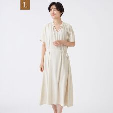 【L】【吸水速乾】【マシンウォッシャブル】ジオメトリックゼブラプリントワンピース