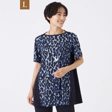 【L】【接触冷感】【マシンウォッシャブル】パンサードットチュニックカットソー