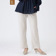 【L】【シーズンレスに活躍！】【マシンウォッシャブル】ダンボールニットストレートパンツ