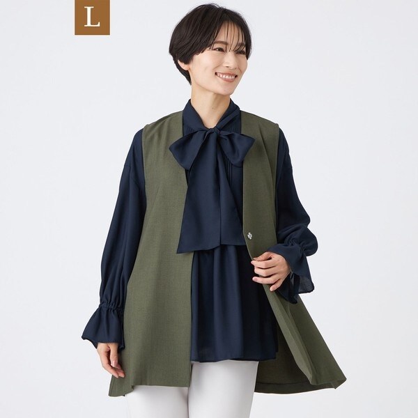 L】モノトーンコットンツイード ジレ | トゥービーシック(TO BE CHIC