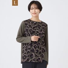 【L】【ウォッシャブル】ジオメトリックパンサーカットソー