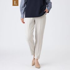 【L】【シーズンレスに活躍！】【マシンウォッシャブル】ダンボールニットピンタックパンツ
