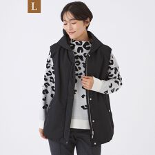 【L】【カタログ掲載】【はっ水・マシンウォッシャブル】グレイスメモリーフーデッドジレ