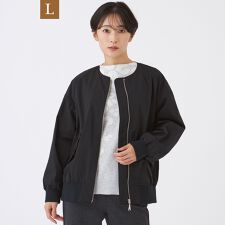 【L】【はっ水・マシンウォッシャブル】グレイスメモリーノーカラーブルゾン