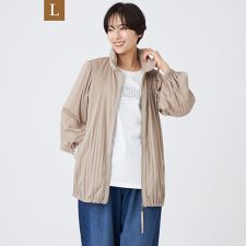 【L】【はっ水】【防風】【ウォッシャブル】ジャージープリーツアウター
