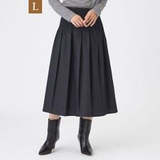 【L】【カタログ掲載】【ウォッシャブル】ダイヤジャカードシャーリングスカート