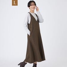 【L】【カタログ掲載】【マシンウォッシャブル】シャークツイードジャンパースカート