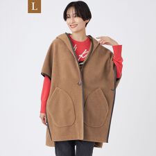 【L】【カタログ掲載】ウールライクニードルパンチケープジレ