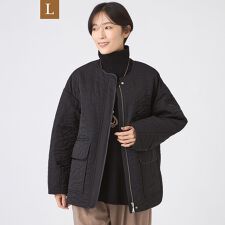 【L】【カタログ掲載】【マシンウォッシャブル】アニマルキルトノーカラージャケット