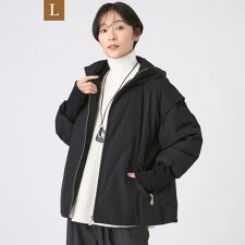 エヴェックス バイ クリツィア(EVEX by KRIZIA)の【L】【SANYO Style EDITION掲載】【ウォッシャブル】2WAYスムースタフタダウンジ