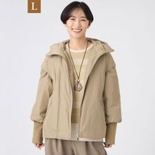 エヴェックス バイ クリツィア(EVEX by KRIZIA)の【L】【SANYO Style EDITION掲載】【ウォッシャブル】2WAYスムースタフタダウンジ