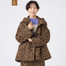 エヴェックス バイ クリツィア(EVEX by KRIZIA)の【L】【カタログ掲載】ウールパンサージャカードフーデッドコート