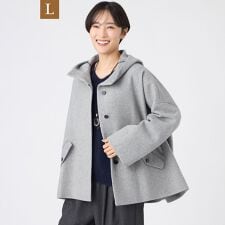 エヴェックス バイ クリツィア(EVEX by KRIZIA)の【L】【SANYO Style EDITION掲載】ウールスーパービーバーフーデッドコート