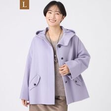 エヴェックス バイ クリツィア(EVEX by KRIZIA)の【L】【SANYO Style EDITION掲載】ウールスーパービーバーフーデッドコート