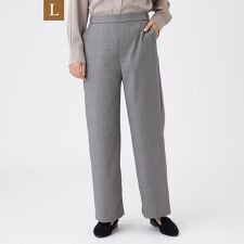【L】【カタログ掲載】【ウォッシャブル】ラメグレンチェックブラッシュドストレートパンツ