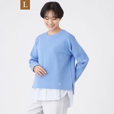 【L】【マシンウォッシャブル】テックスブリッドニットプルオーバー