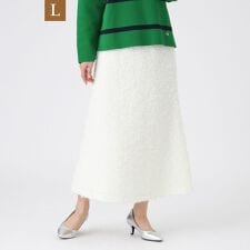 【L】【マシンウォッシャブル】シャギーパンサージャカードスカート