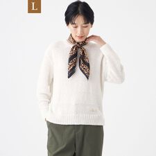 【L】【カタログ掲載・ウォッシャブル】パターンボーダーラメニットプルオーバー