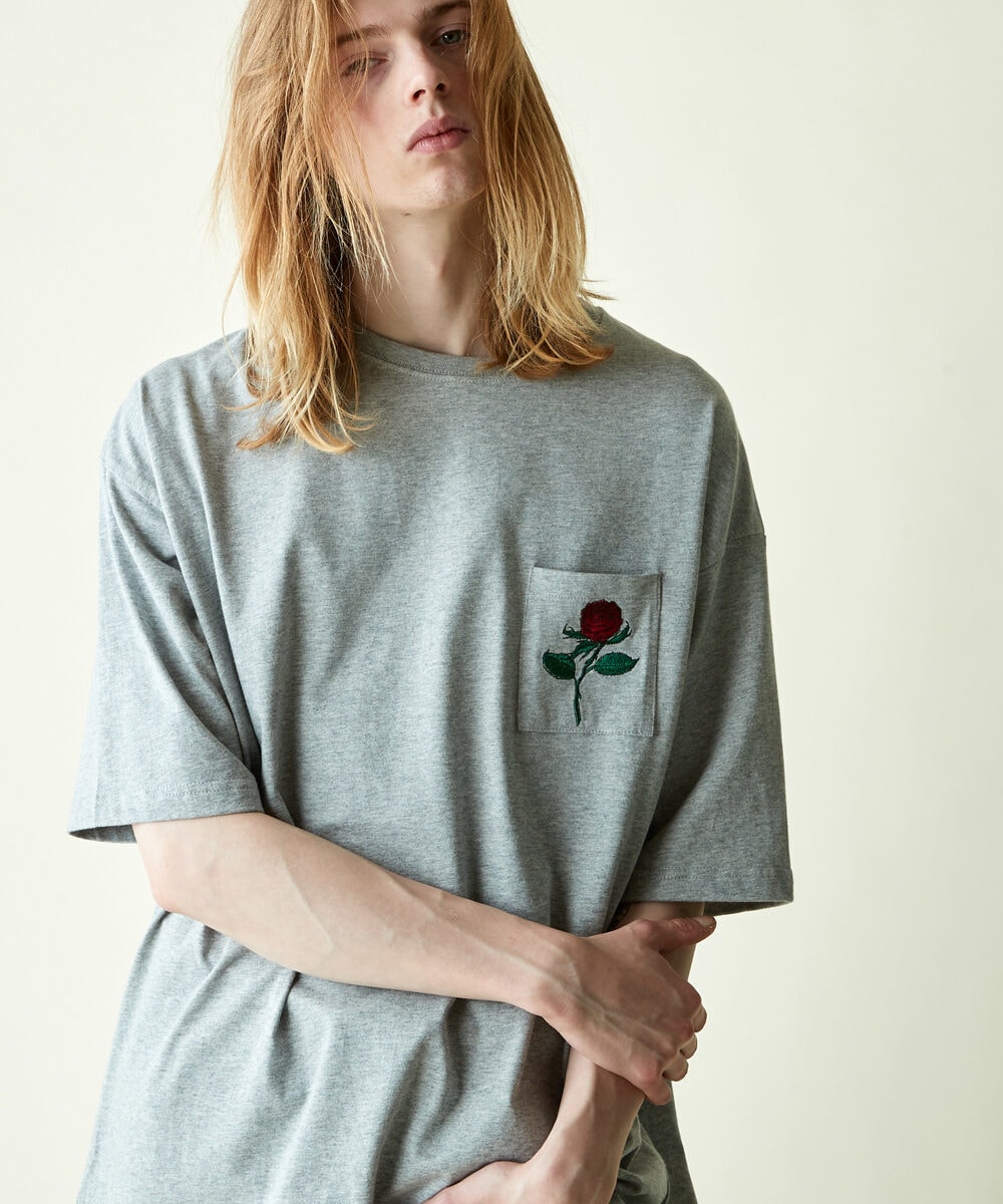 [�}���C]rehacer : Retro Rose Pocket CS / ���g�� ���[�Y�|�P�b�g �J�b�g�\�[/���A�Z���irehacer�j Gray