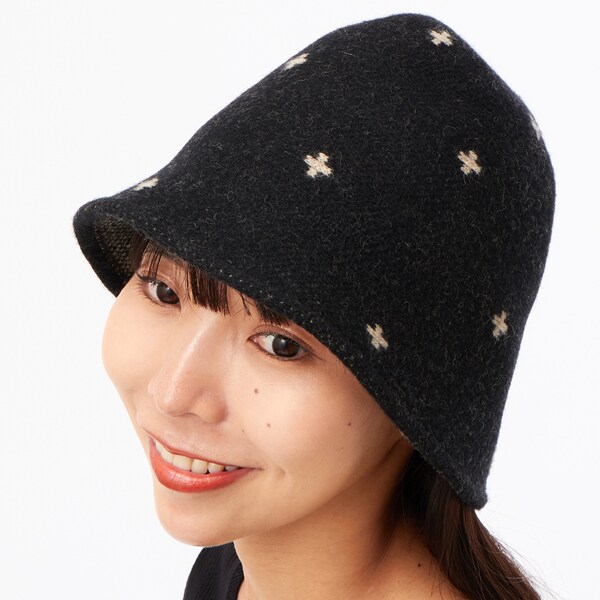 レディース】十柄ウール混フェルトハット(3色展開/Mサイズ/韓国製