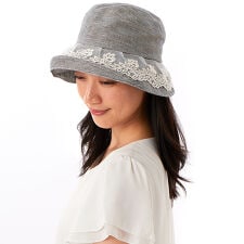 【レディース】レース付きクロッシェ(3色展開/韓国製/ドライ/後ろゴム/春夏)