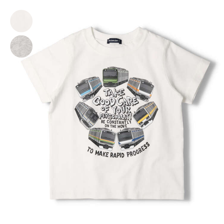 JR在来線電車集合プリント半袖Ｔシャツ | ムージョンジョン(moujonjon