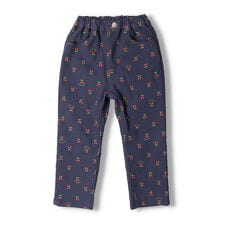 チェリー柄のびふわツイル裏起毛パンツ