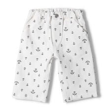 アンカー総柄ワッシャー6分丈ハーフパンツ