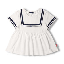 ライン入りセーラーデザイン半袖Tシャツ