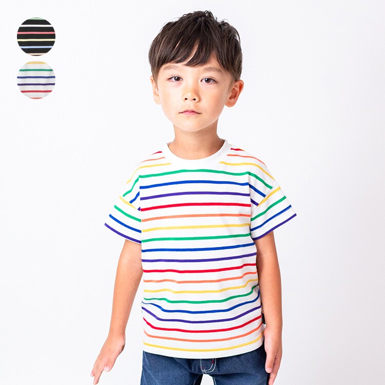 カラフルボーダー　半袖Tシャツ カラフルボーダー半袖Tシャツ | ムージョンジョン(moujonjon) | マルイ