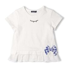 リボン付きフリルＴシャツ