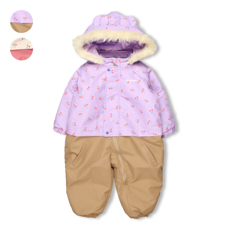 ななまる 新品110小花柄切替スノーコンビ・スノーウェア 小花柄切替スノー