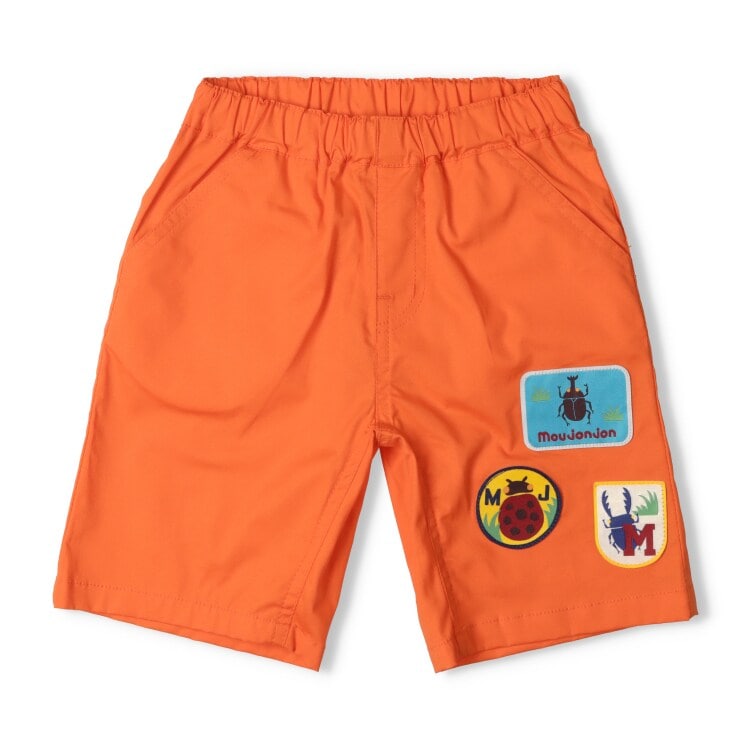 昆虫アップリケ付ダンプ５分丈ハーフパンツ