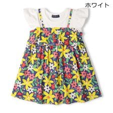 花柄キャミワンピ重ね着風ワンピース