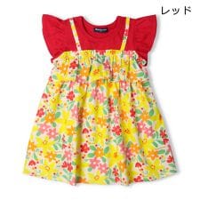 花柄キャミワンピ重ね着風ワンピース