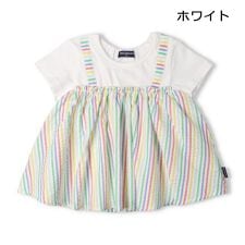 ストライプ・チェックチュニック風Ｔシャツ