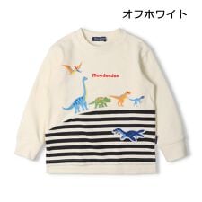 ムージョンジョン(moujonjon)の恐竜プリントボーダー切替裏毛トレーナー