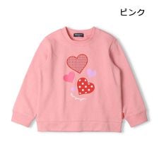 ムージョンジョン(moujonjon)のハートアップリケ裏毛トレーナー