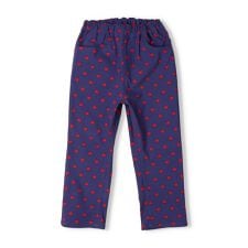 ハート総柄のびのびツイル長パンツ