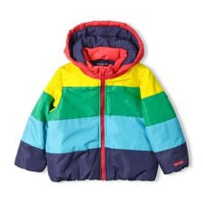 フード取り外し配色中綿ジャケット