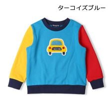 ムージョンジョン(moujonjon)の車サガラ刺繍裏毛トレーナー