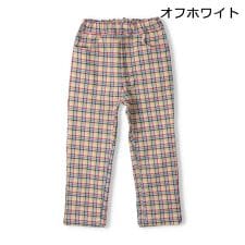 ムージョンジョン(moujonjon)ののびふわツイルチェック柄長パンツ