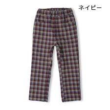 ムージョンジョン(moujonjon)ののびふわツイルチェック柄長パンツ