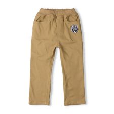 ムージョンジョン(moujonjon)ののびふわツイルワッペン付長パンツ