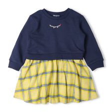 ムージョンジョン(moujonjon)のチェック切替裏毛ワンピース